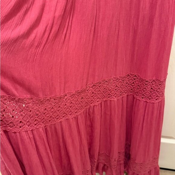 New Free People Mauve Maxi Flutter Sleeve Dress medium oversized cotton pockets - Picture 5 of 10